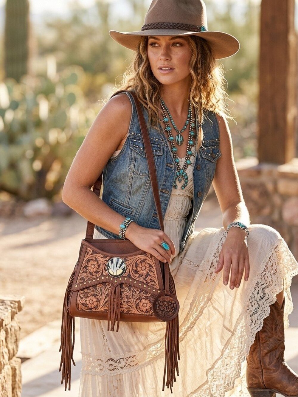 American Darling Western Rodeo Fringe Crossbody Bag